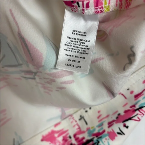 Talbots Outlet Women’s Sz 8 White with Pink Sailboats Pencil Skirt New with Tags - Picture 5 of 5